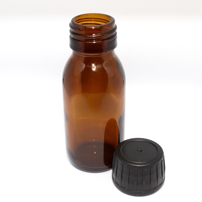 Amber glass bottle & black cap: 50ml image 0